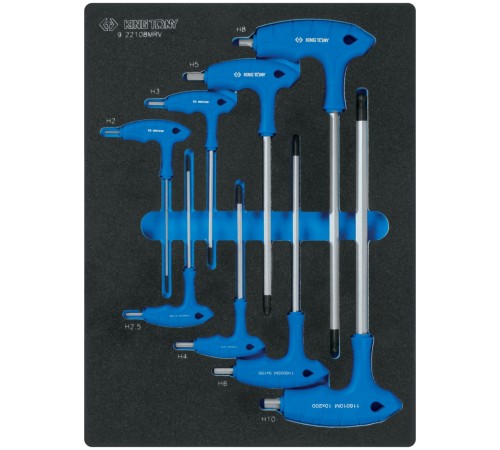 Набор шестигранников L-тип, ложемент, 8 предметов KING TONY 9-22108MRV Набор шестигранников L-тип, ложемент, 8 предметов KING TONY 9-22108MRV