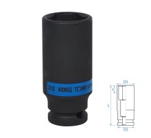 Головка торцевая ударная глубокая шестигранная 1/2", 26 мм KING TONY 443526M