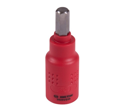 Насадка (бита) торцевая диэлектрическая 3/8", HEX, 8 мм, L = 65 мм KING TONY 3025VE08 Насадка (бита) торцевая диэлектрическая 3/8", HEX, 8 мм, L = 65 мм KING TONY 3025VE08