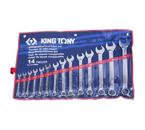 Набор комбинированных ключей, 10-32 мм, 14 предметов KING TONY 1214MR Набор комбинированных ключей, 10-32 мм, 14 предметов KING TONY 1214MR