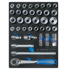 Набор торцевых головок 1/2" с принадлежностями, шестигранные, ложемент, 37 предметов KING TONY 9-4537MRV01 Набор торцевых головок 1/2" с принадлежностями, шестигранные, ложемент, 37 предметов KING TONY 9-4537MRV01