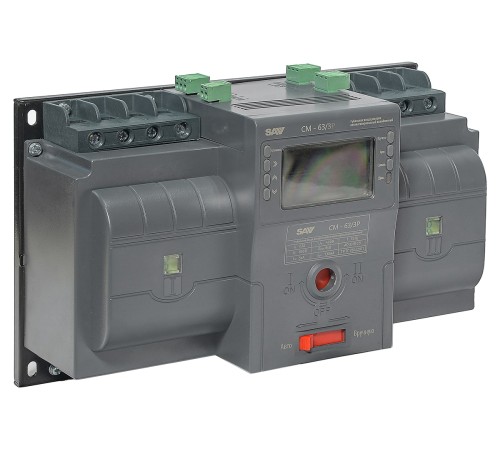 Рубильник реверсивный автоматизированный моноблочный (Блок автоматического ввода резерва АВР) CM-63/3P/Automated transfer switch