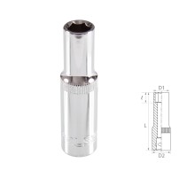 Головка торцевая глубокая шестигранная 3/8", 11 мм TOLSEN TT16361 Головка торцевая глубокая шестигранная 3/8", 11 мм TOLSEN TT16361