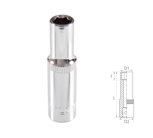 Головка торцевая глубокая шестигранная 3/8", 11 мм TOLSEN TT16361 Головка торцевая глубокая шестигранная 3/8", 11 мм TOLSEN TT16361