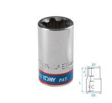 Головка торцевая TORX Plus 1/2", EP22, L = 45 мм KING TONY 433E22M Головка торцевая TORX Plus 1/2", EP22, L = 45 мм KING TONY 433E22M