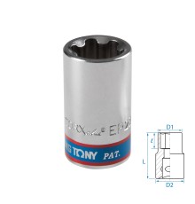 Головка торцевая TORX Plus 1/2", EP22, L = 45 мм KING TONY 433E22M