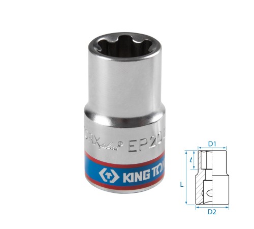 Головка торцевая TORX Plus 1/2", EP20, L = 45 мм KING TONY 433E20M Головка торцевая TORX Plus 1/2", EP20, L = 45 мм KING TONY 433E20M