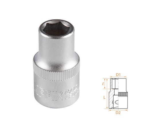 Головка торцевая стандартная шестигранная 1/2", 11 мм AFFIX AF00040011 Головка торцевая стандартная шестигранная 1/2", 11 мм AFFIX AF00040011