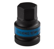 Насадка (бита) ударная торцевая 1", HEX, 36 мм, L = 80 мм KING TONY 801536M