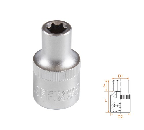 Головка торцевая TORX Е-стандарт 1/2", E10 AFFIX AF00043010 Головка торцевая TORX Е-стандарт 1/2", E10 AFFIX AF00043010
