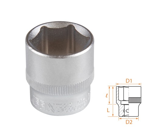 Головка торцевая стандартная шестигранная 3/8", 21 мм AFFIX AF00030021