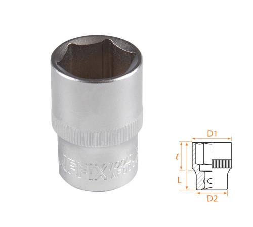 Головка торцевая стандартная шестигранная 1/2", 19 мм AFFIX AF00040019 Головка торцевая стандартная шестигранная 1/2", 19 мм AFFIX AF00040019