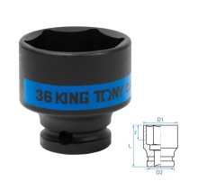 Головка торцевая ударная шестигранная 1/2", 36 мм KING TONY 453536M Головка торцевая ударная шестигранная 1/2", 36 мм KING TONY 453536M