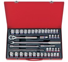 Набор торцевых головок с принадлежностями 1/2", двенадцатигранные, 8-32 мм, 43 предмета KING TONY 4042CR