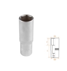 Головка торцевая глубокая шестигранная 1/2", 19 мм AFFIX AF00140019