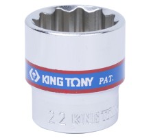 Головка торцевая стандартная двенадцатигранная 3/8", 22 мм KING TONY 333022M