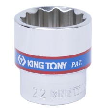 Головка торцевая стандартная двенадцатигранная 3/8", 22 мм KING TONY 333022M