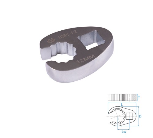 Ключ разрезной (воронья лапка) 12 мм, 3/8" KING TONY 1031-12R