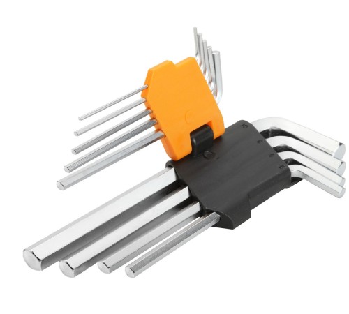 Набор Г-образных шестигранников, 1,5-10 мм, удлиненные, 9 предметов TOLSEN TT20048