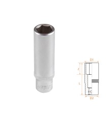 Головка торцевая глубокая шестигранная 1/4", 10 мм AFFIX AF00120010
