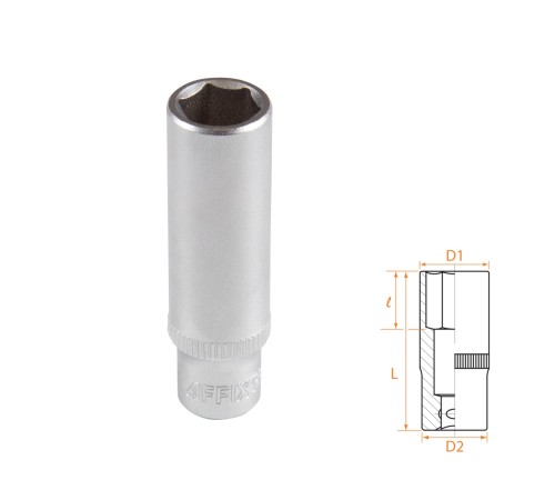 Головка торцевая глубокая шестигранная 1/4", 10 мм AFFIX AF00120010 Головка торцевая глубокая шестигранная 1/4", 10 мм AFFIX AF00120010