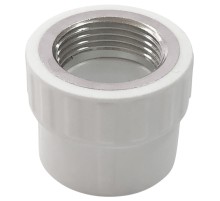 Муфта комбинированная полипропиленовая PPRC ВР 20х3/4" Valfex, внутренняя резьба, белая (уп. 25 шт)