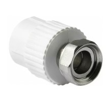 Муфта MeerPlast PPRC 20х1/2 накид. гайка белый (1/10/210) Муфта MeerPlast PPRC 20х1/2 накид. гайка белый (1/10/210)