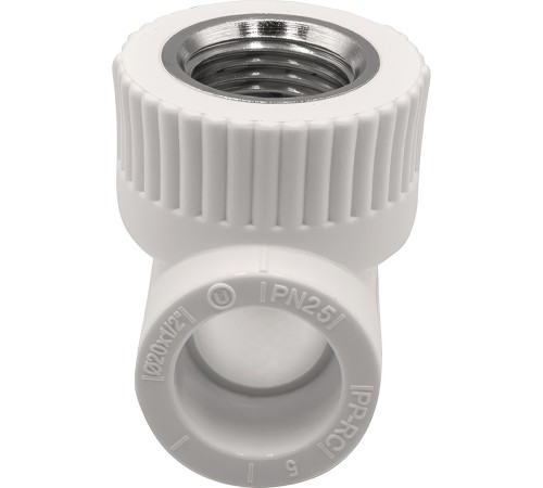 Тройник THERMOLIGHT комбинированный PP-R ВР 20х1/2х20 белый (15/150)