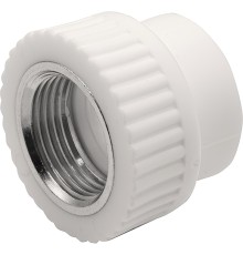 Муфта THERMOLIGHT комбинированная PP-R ВР 32х1" белый (10/120) Муфта THERMOLIGHT комбинированная PP-R ВР 32х1" белый (10/120)