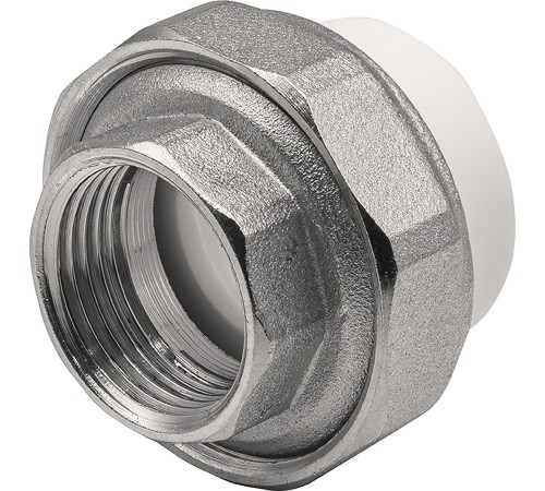 Муфта THERMOLIGHT комбинированная разъемная PP-R ВР 25х3/4" белый (10/170) Муфта THERMOLIGHT комбинированная разъемная PP-R ВР 25х3/4" белый (10/170)