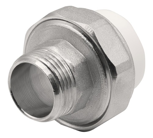 Муфта THERMOLIGHT комбинированная разъемная PP-R НР 25х3/4" белый (10/160) Муфта THERMOLIGHT комбинированная разъемная PP-R НР 25х3/4" белый (10/160)