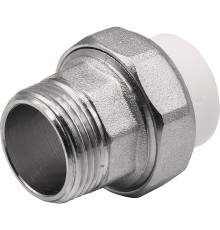 Муфта THERMOLIGHT комбинированная разъемная PP-R НР 20х3/4" белый (10/250)