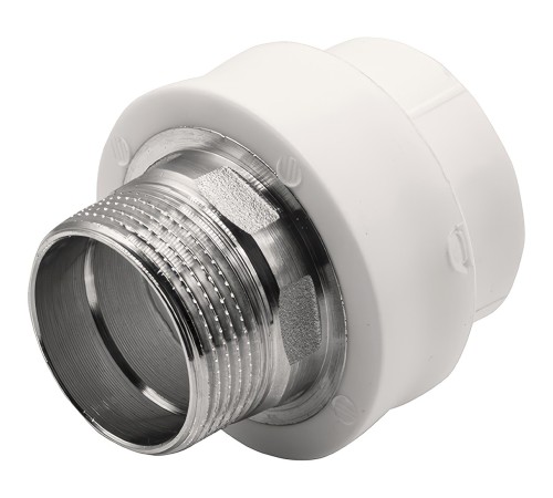 Муфта THERMOLIGHT комбинированная PP-R НР 40х1 1/4" под ключ белый (4/48)