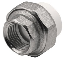 Муфта THERMOLIGHT комбинированная разъемная PP-R ВР 20х1/2" белый (10/300)