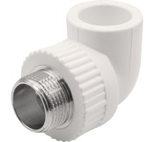 Угольник THERMOLIGHT комбинированный PP-R НР 25х3/4" белый (10/110) Угольник THERMOLIGHT комбинированный PP-R НР 25х3/4" белый (10/110)