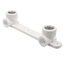 Угольник THERMOLIGHT комбинированный PP-R ВР с креплением двойной 20х1/2" белый (5/40) Угольник THERMOLIGHT комбинированный PP-R ВР с креплением двойной 20х1/2" белый (5/40)