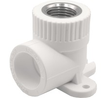 Угольник THERMOLIGHT комбинированный PP-R ВР с креплением 25х1/2" белый (10/100) Угольник THERMOLIGHT комбинированный PP-R ВР с креплением 25х1/2" белый (10/100)