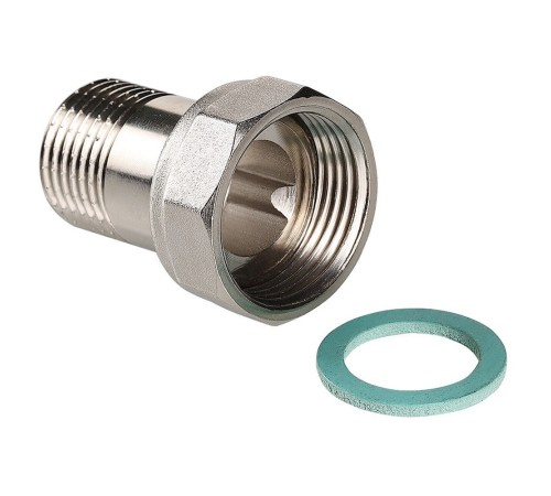 Полусгон с накидной гайкой и наружной резьбой 3/4"x3/4" ПУ, арт. VTr.613.N.0505 Полусгон с накидной гайкой и наружной резьбой 3/4"x3/4" ПУ, арт. VTr.613.N.0505
