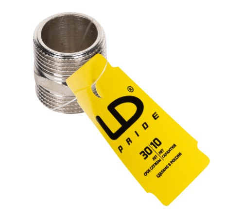 Ниппель прямой LD DN20 нр-нр, латунь никелированная Ниппель прямой LD DN20 нр-нр, латунь никелированная
