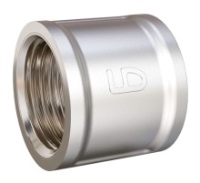 Муфта прямая LD DN25 внутренняя резьба, латунь никелированная Муфта прямая LD DN25 внутренняя резьба, латунь никелированная