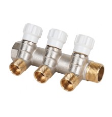 Коллектор латунный MVI 3/4"x1/2" 3 вых с регулирующими вентилями