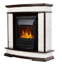 Портал Firelight Scala Classic камень сланец скалистый белый, шпон тёмный дуб Портал Firelight Scala Classic камень сланец скалистый белый, шпон тёмный дуб