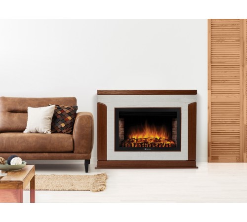 Портал Firelight Prestigio 30 камень белый, шпон дуб Портал Firelight Prestigio 30 камень белый, шпон дуб