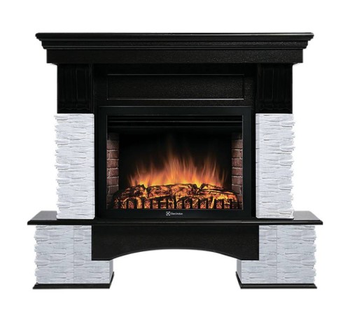 Портал Firelight Pietra Nuovo 30 камень сланец белый, шпон темный дуб Портал Firelight Pietra Nuovo 30 камень сланец белый, шпон темный дуб
