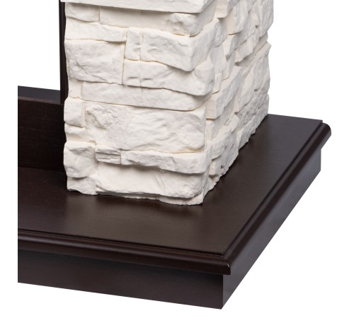 Портал Firelight Michigan 42/40/36, камень молочный, шпон темный дуб Портал Firelight Michigan 42/40/36, камень молочный, шпон темный дуб