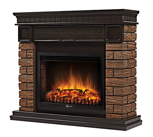 Каминокомплект Firelight: Очаг EFP/P-2720RLS, портал Bricks Wood 25 камень темный, шпон венге Каминокомплект Firelight: Очаг EFP/P-2720RLS, портал Bricks Wood 25 камень темный, шпон венге