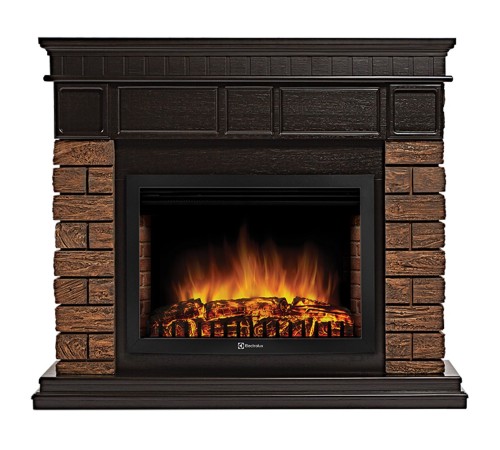 Каминокомплект Firelight: Очаг EFP/P-2720RLS, портал Bricks Wood 25 камень темный, шпон венге Каминокомплект Firelight: Очаг EFP/P-2720RLS, портал Bricks Wood 25 камень темный, шпон венге