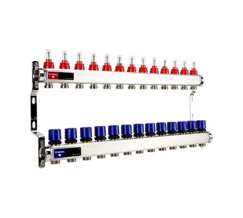 Группа коллекторная с расх. VARMEGA VM15113 ВР 1", под 130 насос, на 13 конт. 3/4" EK, нерж. сталь Группа коллекторная с расх. VARMEGA VM15113 ВР 1", под 130 насос, на 13 конт. 3/4" EK, нерж. сталь