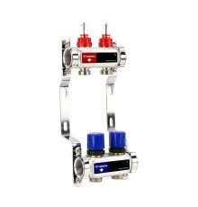 Группа коллекторная с расх. VARMEGA VM15102 ВР 1", под 130 насос, на 2 конт. 3/4" EK, нерж. сталь