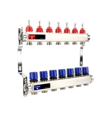 Группа коллекторная с расх. VARMEGA VM15107 ВР 1", под 130 насос, на 7 конт. 3/4" EK, нерж. сталь